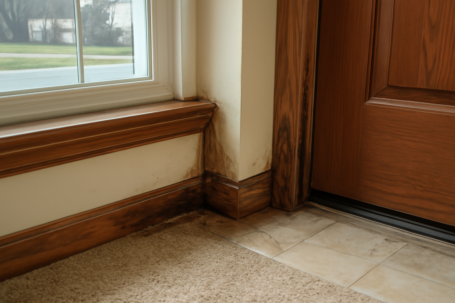 Wood Trim Water Damage Restoration in Canton, MA